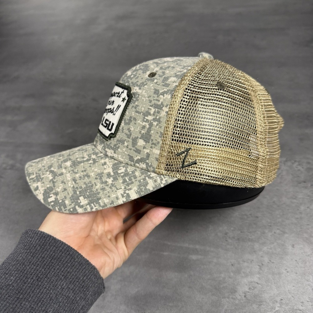 LSU Tigers SnapBack Hat Digital Camo Mesh Trucker Hat‎ Low Profile Army Military - Picture 3 of 8